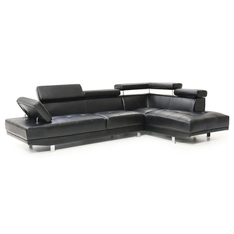 Riveredge 109 in. W 2-piece Faux Leather L Shape Sectional Sofa - 76 L x 109 W x 28 H