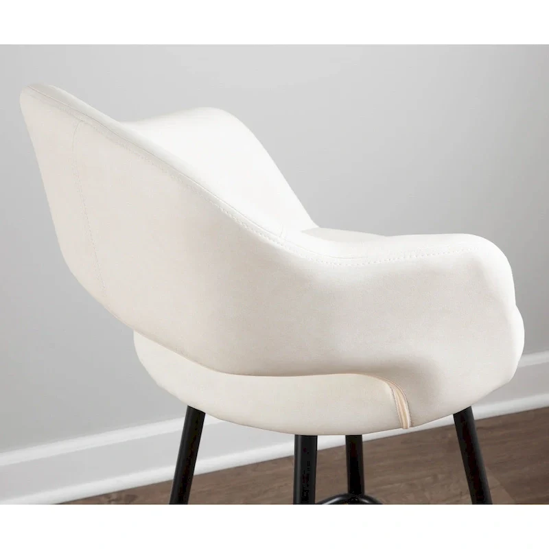 Faux Leather Bar Stools (Set of 2) - N/A