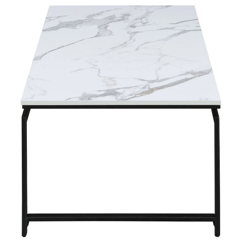 Clark 3-piece Faux Marble Top Coffee Table Set White Faux Marble