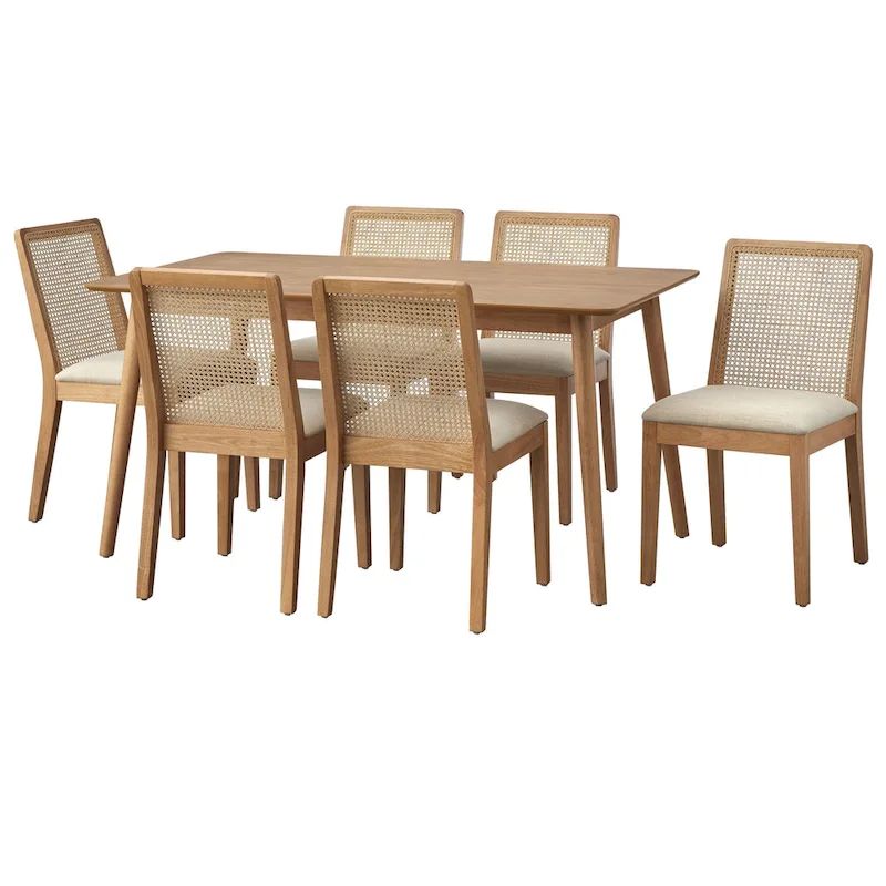 Simple Living Newington Solid Wood Cane Dining Chairs (Set of 2)