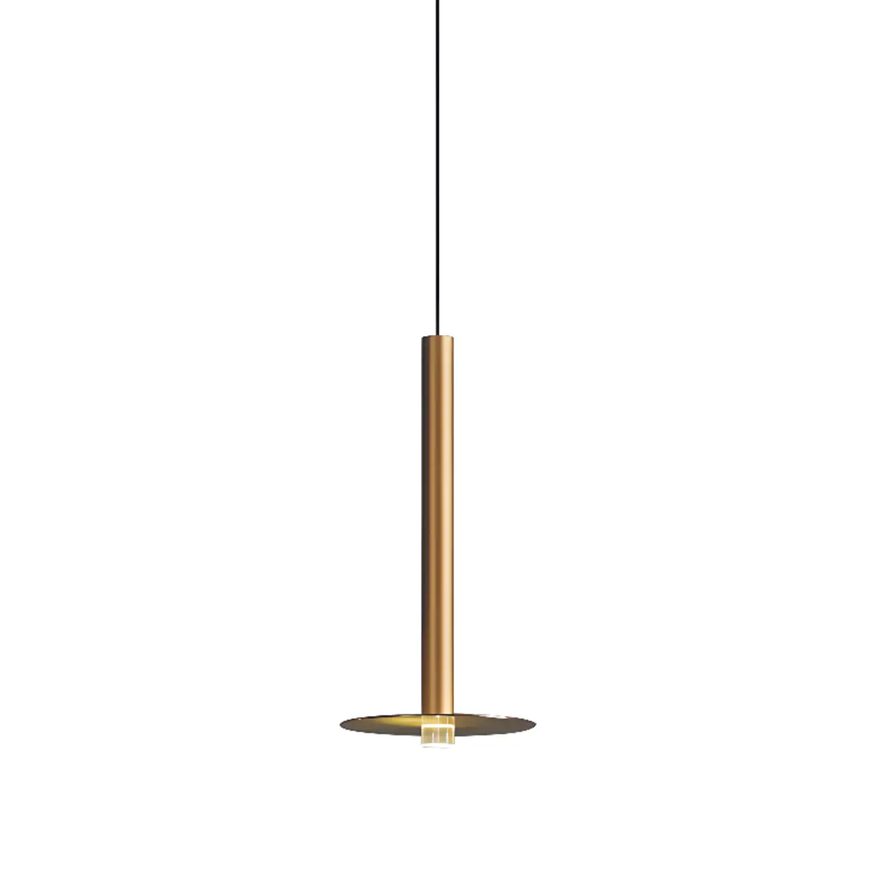 Modern Slim Gold Cylinder LED Dining Pendant Light