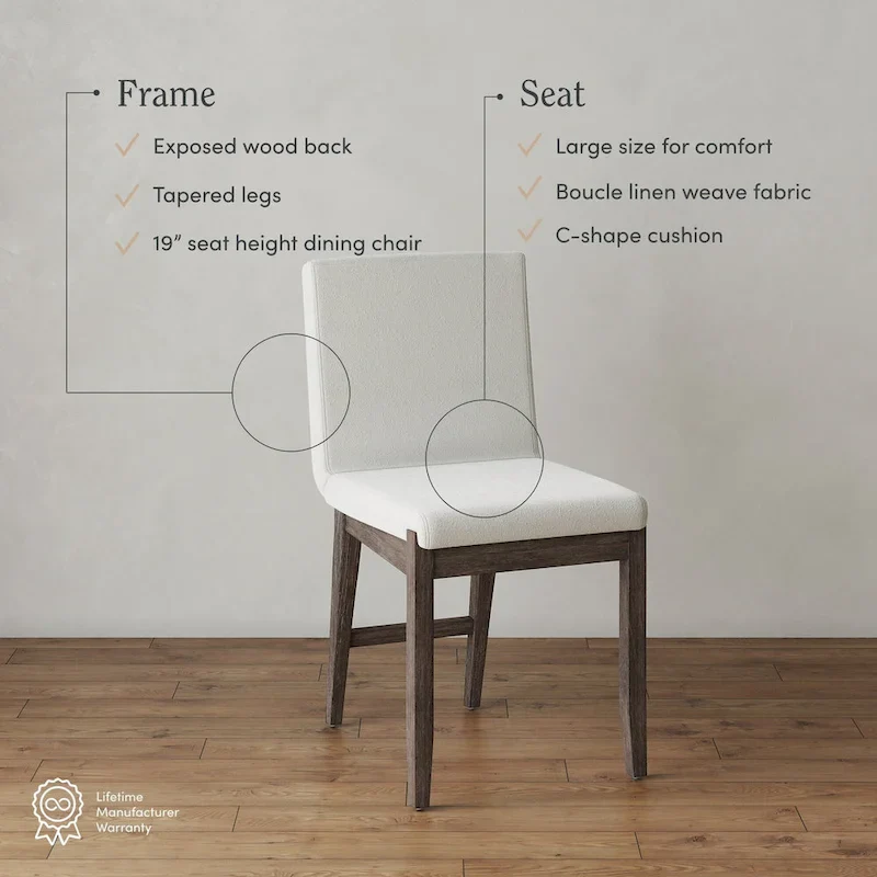 Gracie Modern Dining Chair, Upholstered Accent Dining Chair