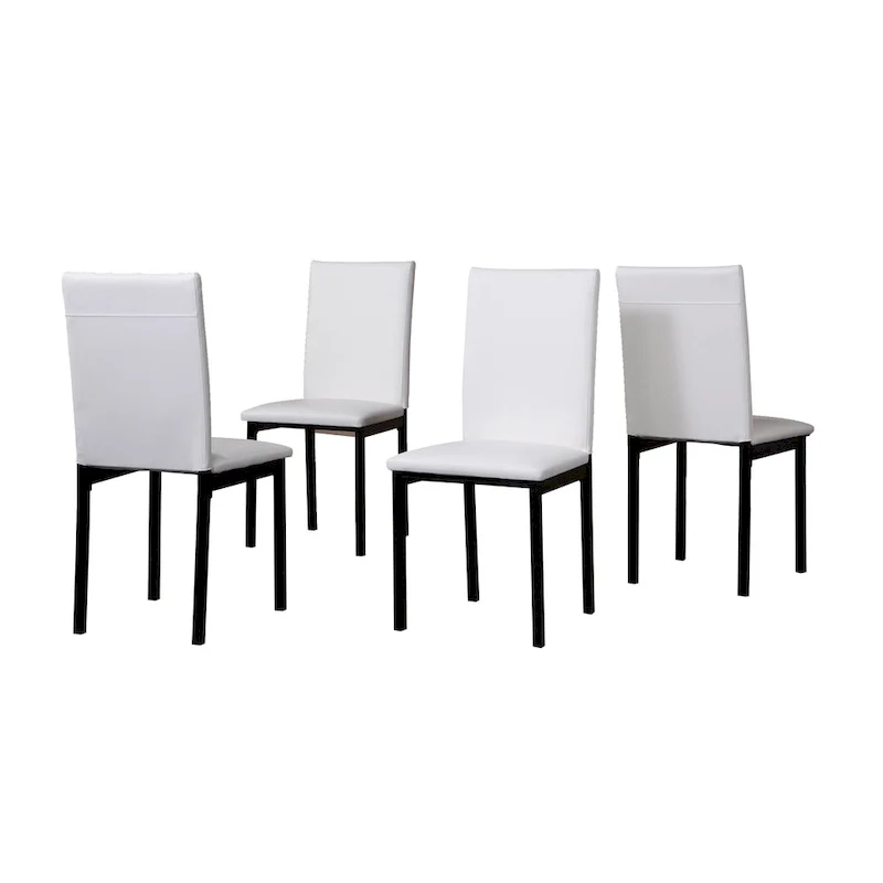 Modern 5-Piece Dining Set with Rectangular Table & 4 High Back Chairs