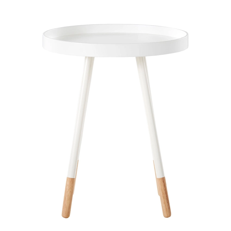 Marcella Paint-Dipped Round Tray-Top Side Table by iNSPIRE Q Modern