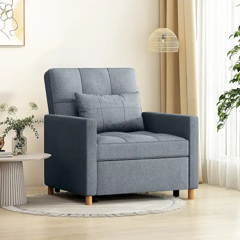 AECOJOY 3 in 1 Sleeper Sofa Chair w/ Pillow &Convertible Backrest