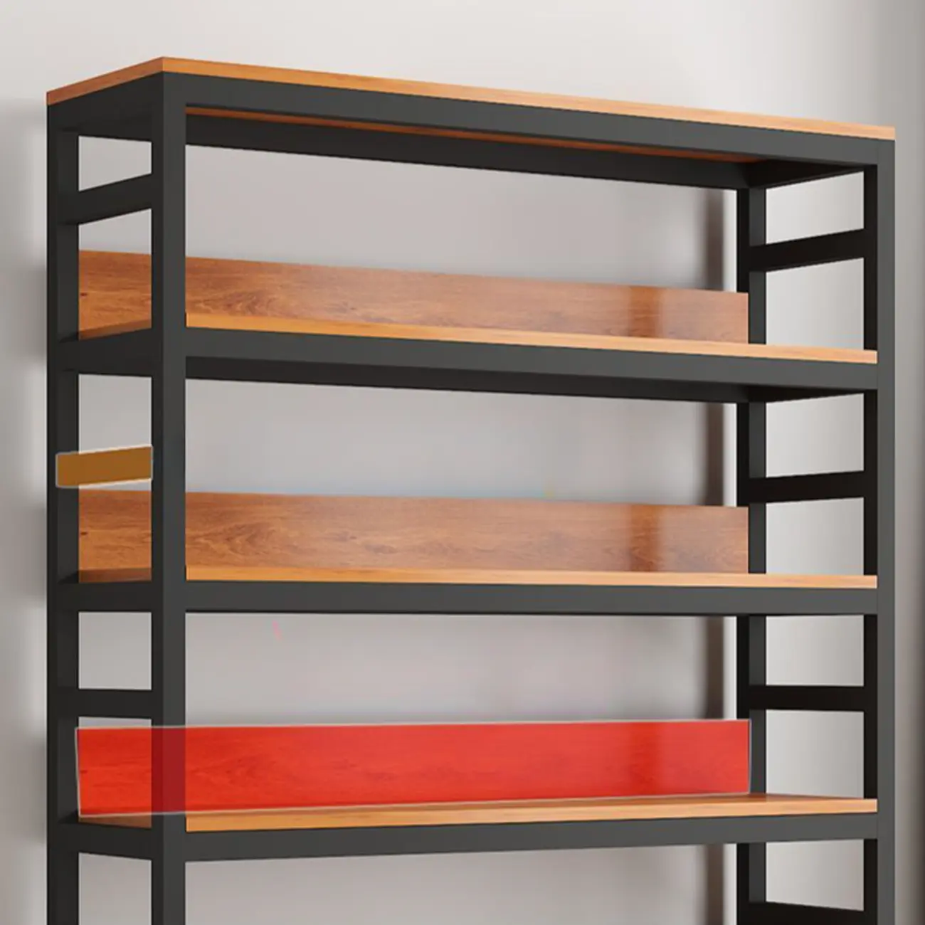 Brown Multi-Shelf Wooden Vertical Bookcase with Cabinet