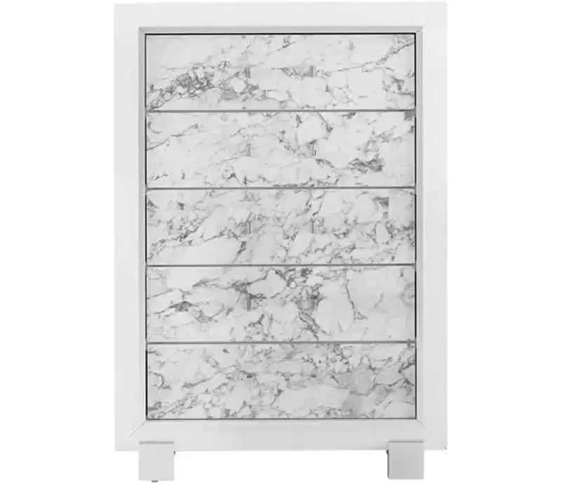 HomeStock 19.75 in.H Plastic Vertical Dressers with 5 - Drawers in White Finish