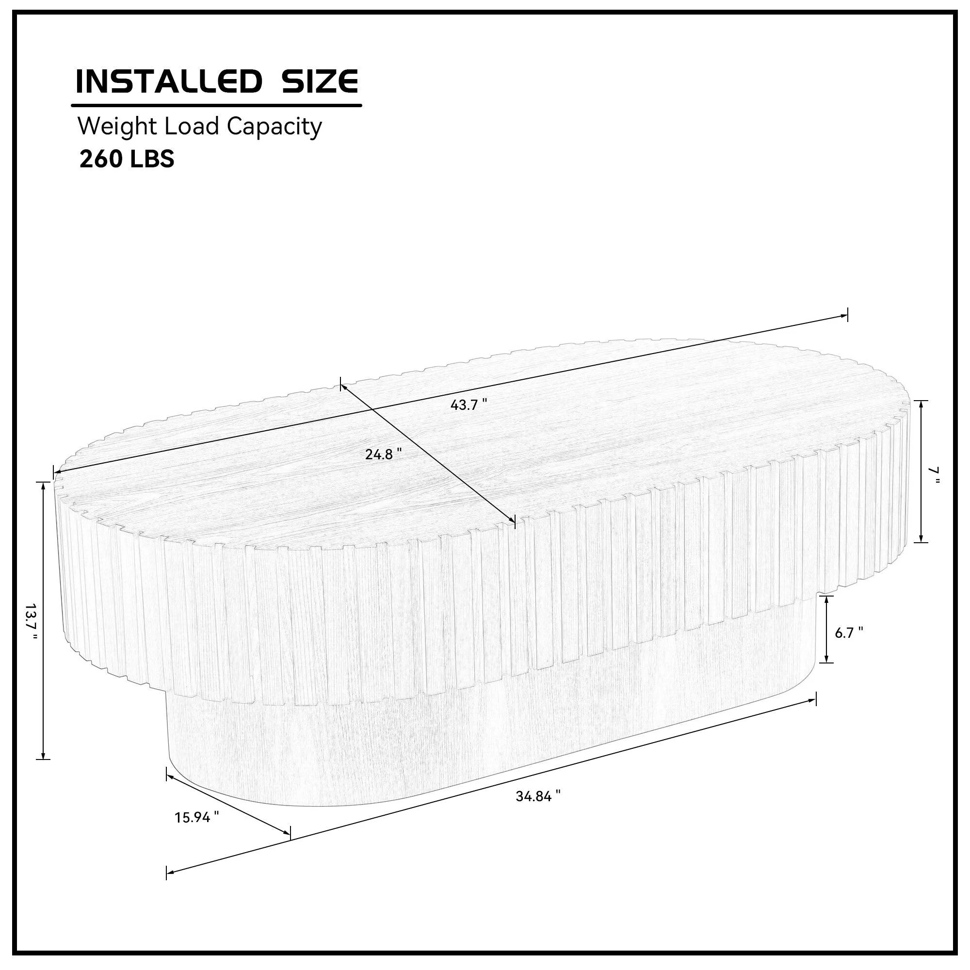 Walker Edison | Reeded Modern Handcraft Coffee Table