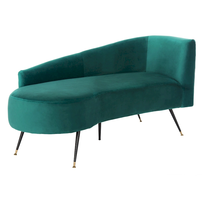 SAFAVIEH Helgrit Black/Gold Velvet Retro Glam Settee - 57.5