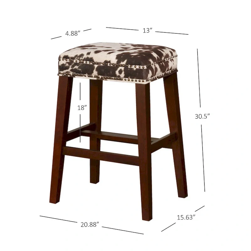 Ian Brown Cow Print Bar Stool