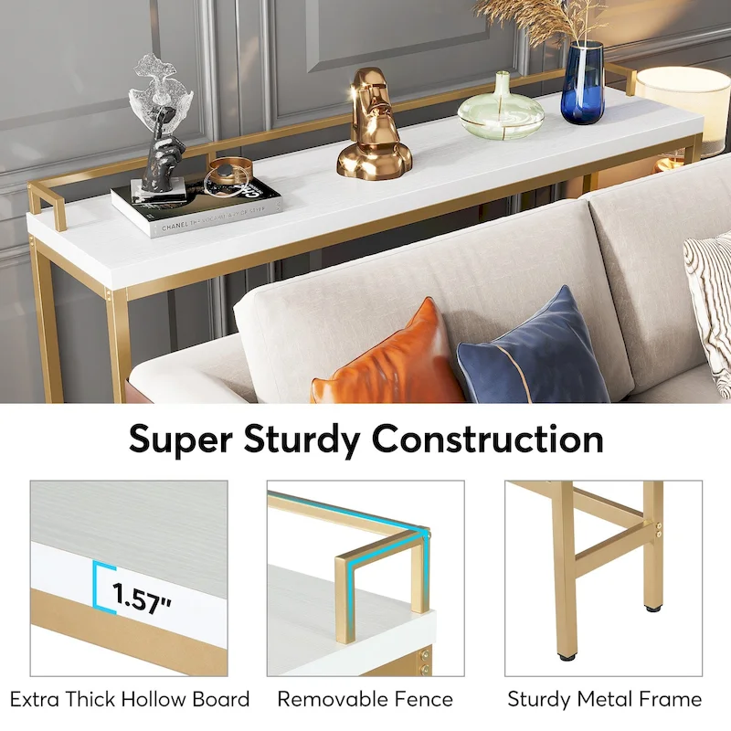 70.9 Extra Long Sofa Console Table, Behind The Couch Table Narrow Entryway Table