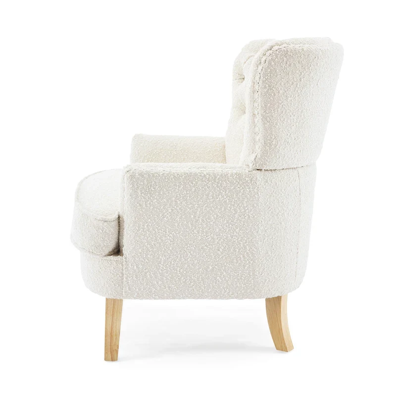 Almond Boucle Nailhead Club Chair by Christopher Knight Home