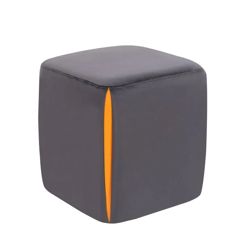 Adeco 14 Small Ottoman Footrest Stool- Velvet Seating Stool Ottoman