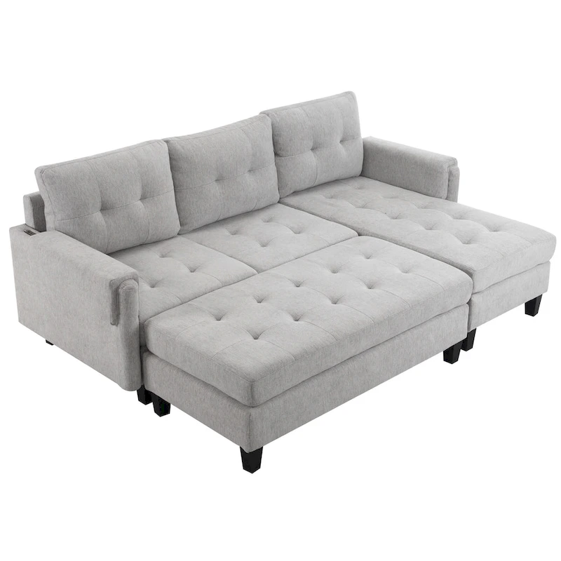 83.4inch L-shaped Sofa Sectional Couch Sofa Bed