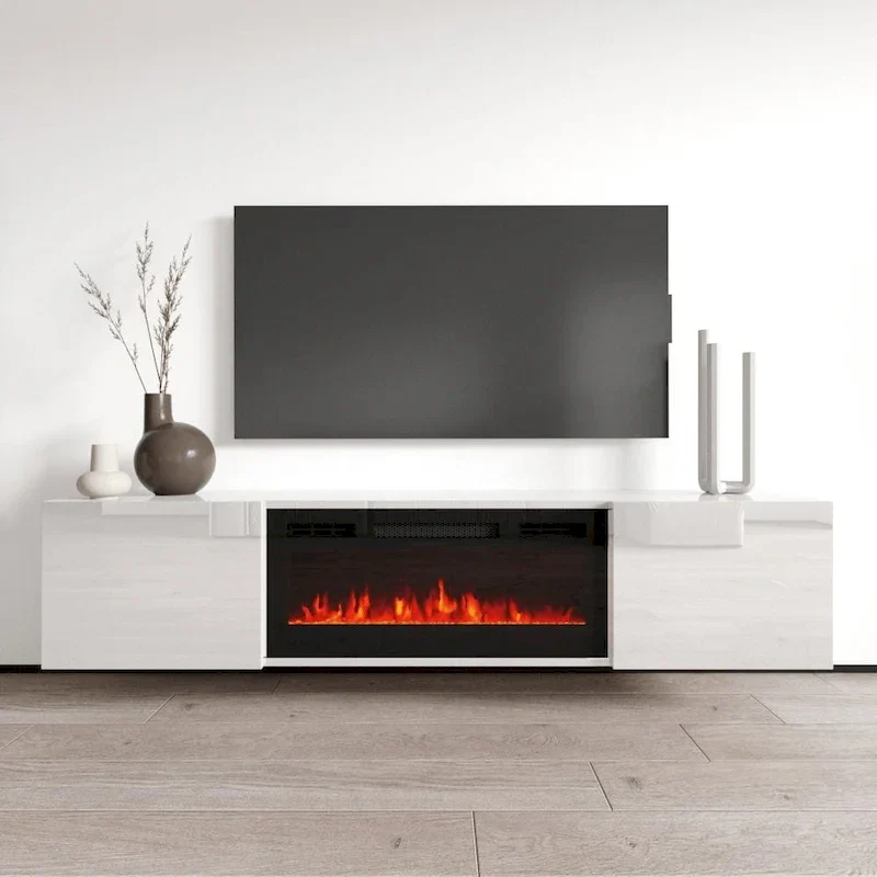Cali EF Wall Mounted Electric Fireplace Modern 72 TV Stand