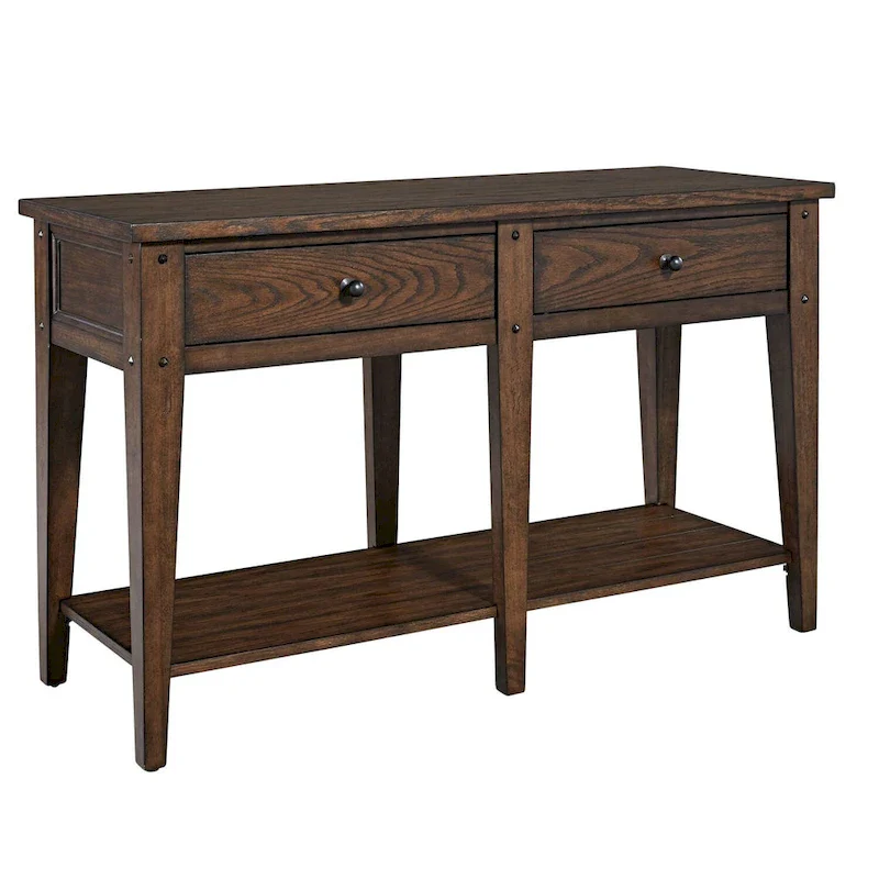 Liberty Furniture Lake House Sofa Table Rustic Brown Oak Accent