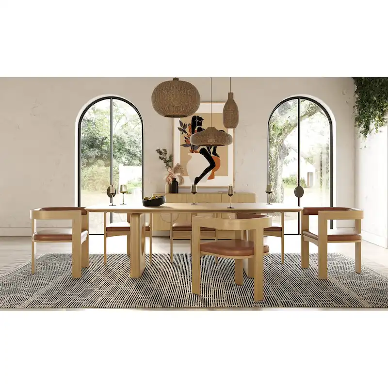 Nova Domus Oshana Modern White Oak Dining Table