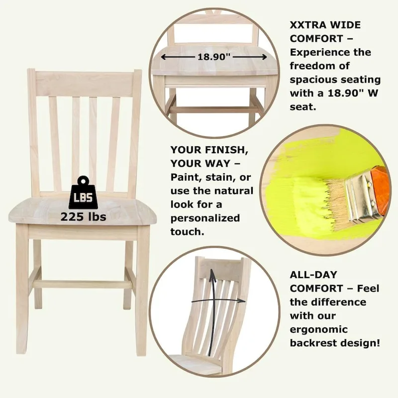 Quince Solid Wood Schoolhouse Chairs, Set of 2