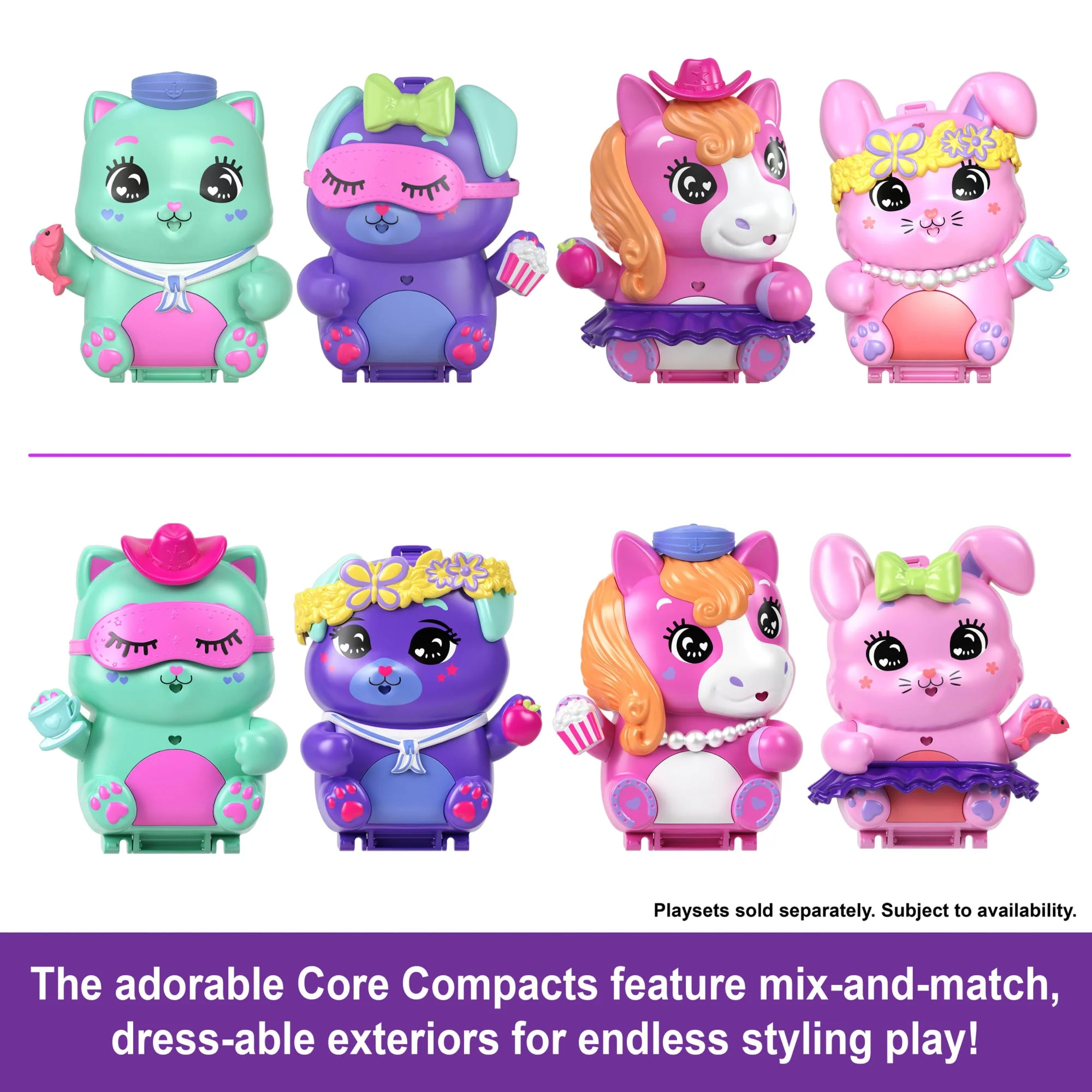 Polly Pocket Tea Party Bunny Compact Playset With 1 Micro Doll And Pet Bunnies, Travel Toy With Styling Accessories