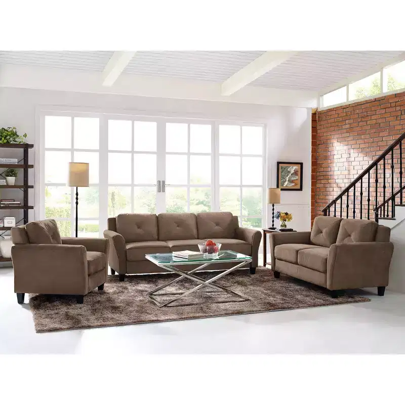 Harper Tufted Microfiber Sofa - Lifestyle Solutions