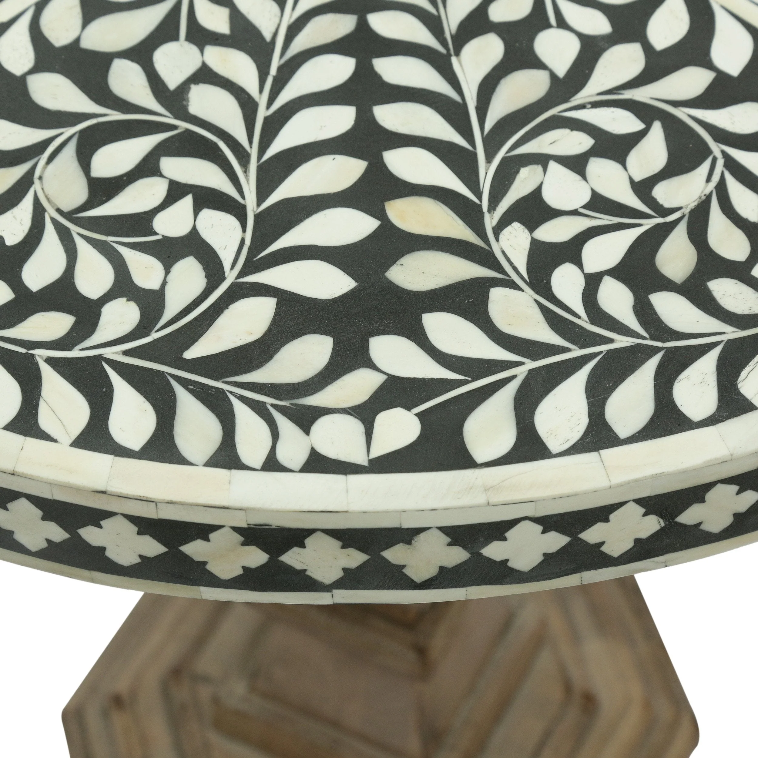 Boho Handcrafted Mango Wood Coffee Table, Natural and Black - NH064413