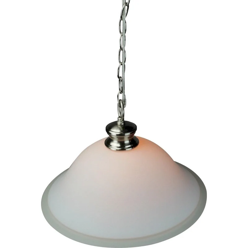 Glass Shade Swag Lamp Brushed Nickel