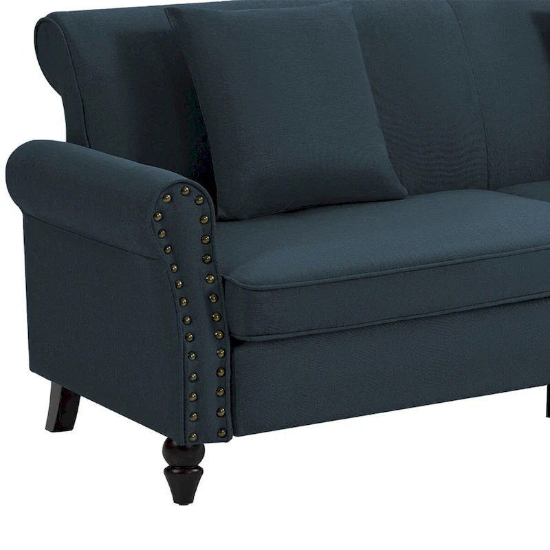 Modern 73 Nailhead Trim Loveseat Sofa