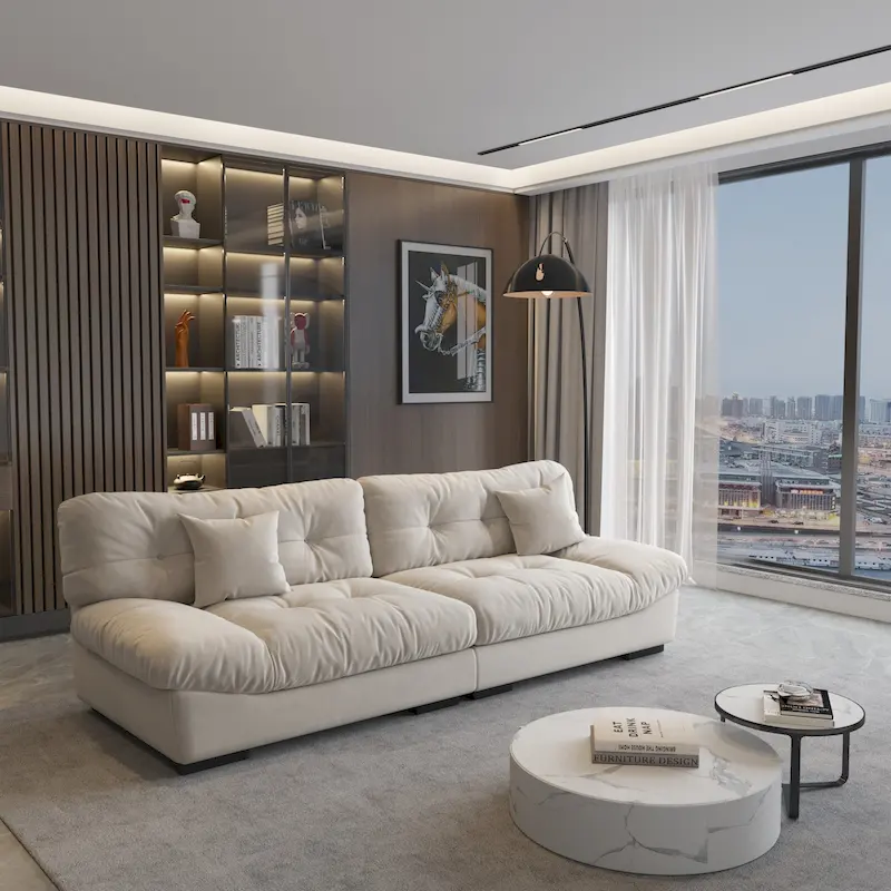 105 Minimalism Cloud Sofa Loveseat with Two Pillow