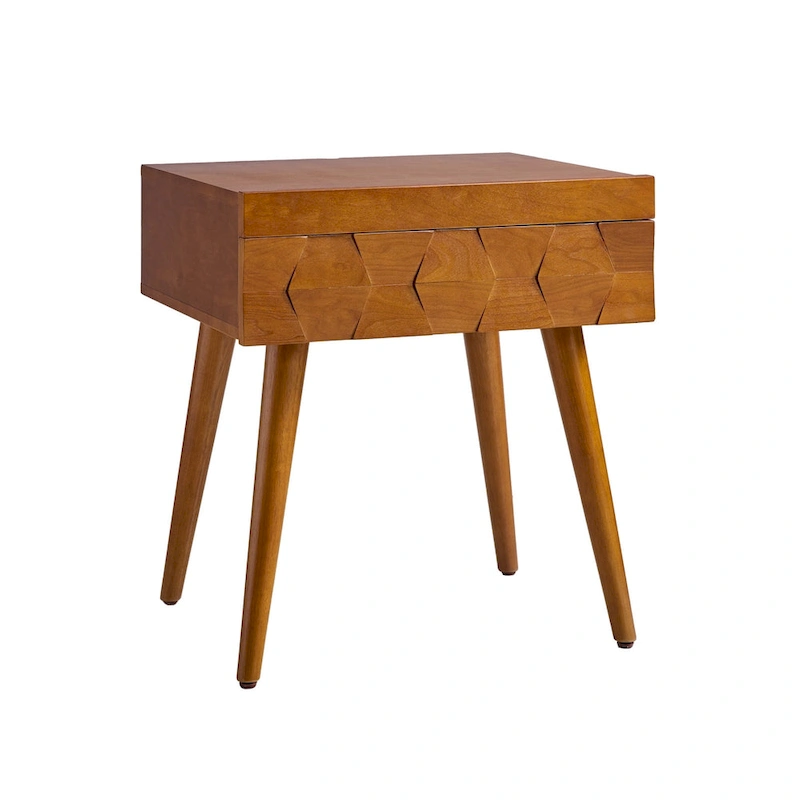 Julian Mid-century Modern End Table with Charging Station by HULALA HOME