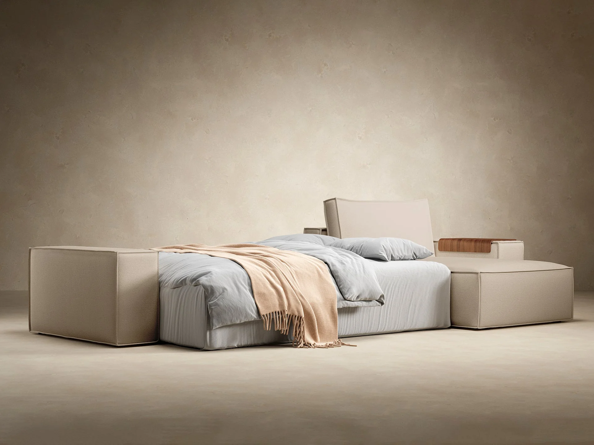 Newilla Wide Arms Sectional Sofa Bed