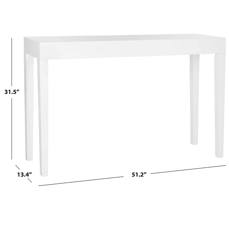 SAFAVIEH Bonny White Lacquer Console Table - 51.2  W x 13.4  L x 31.5  H - 51Wx13Dx32H