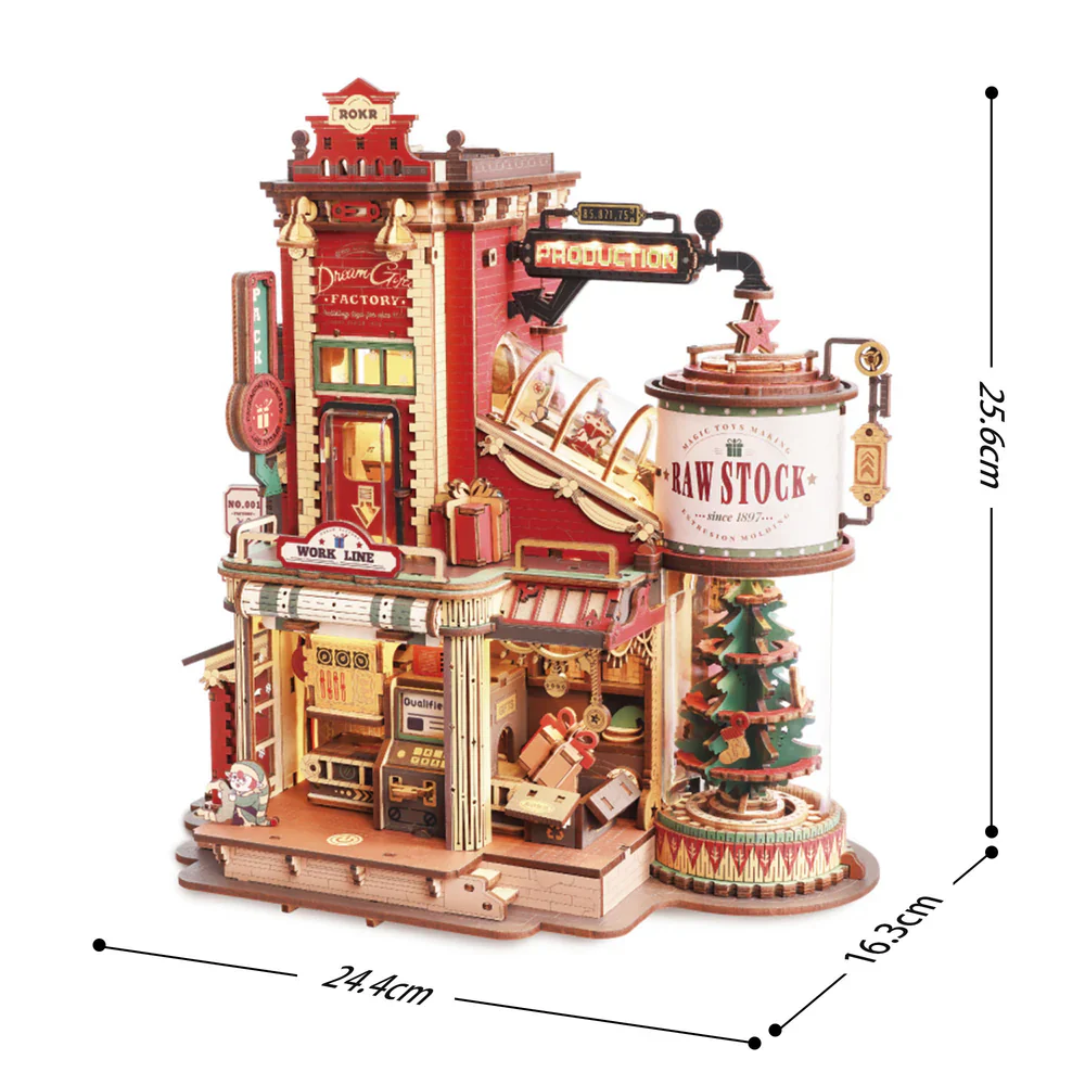 Robotime ROKR Christmas Dream Gift Factory Wooden Music Box EAB01