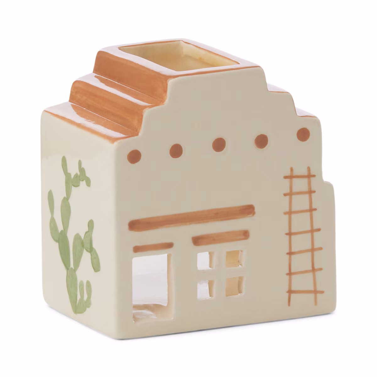 Designworks No. 03 Santa Fe Adobe Style Incense & Tea Light Holder (1 Tea Light & 20 Incense Cones)