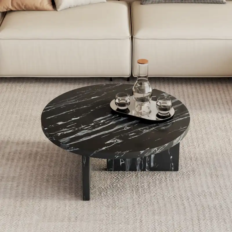 This round coffee table is suitable for small spaces and living rooms.