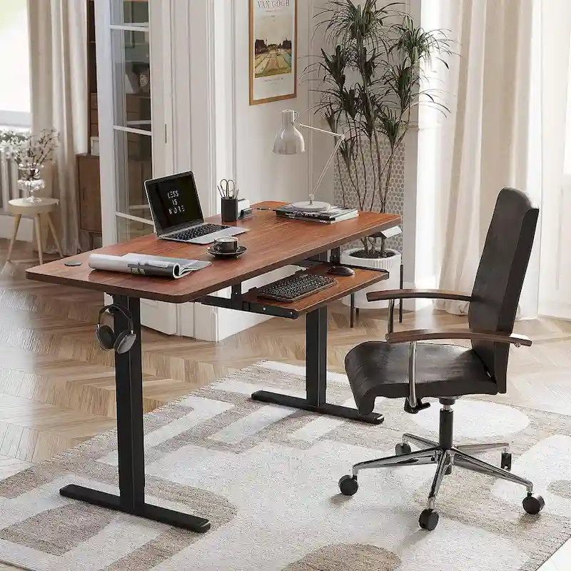 FEZIBO/Home Office Furniture/Wood/Desk With Keyboard Tray/Desks