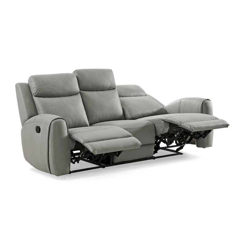 Roundhill Furniture Wesley Transitional Manual Reclining Sofa, Gray