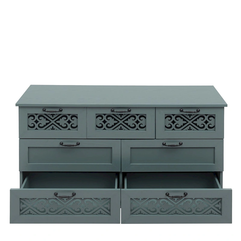 7 Drawer Cabinet,With Black Metal Handle