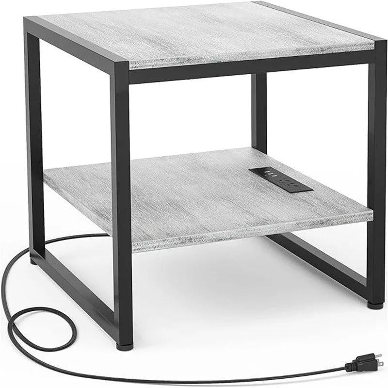 End Table with Charging Station - 20D x 20W x 20.7H