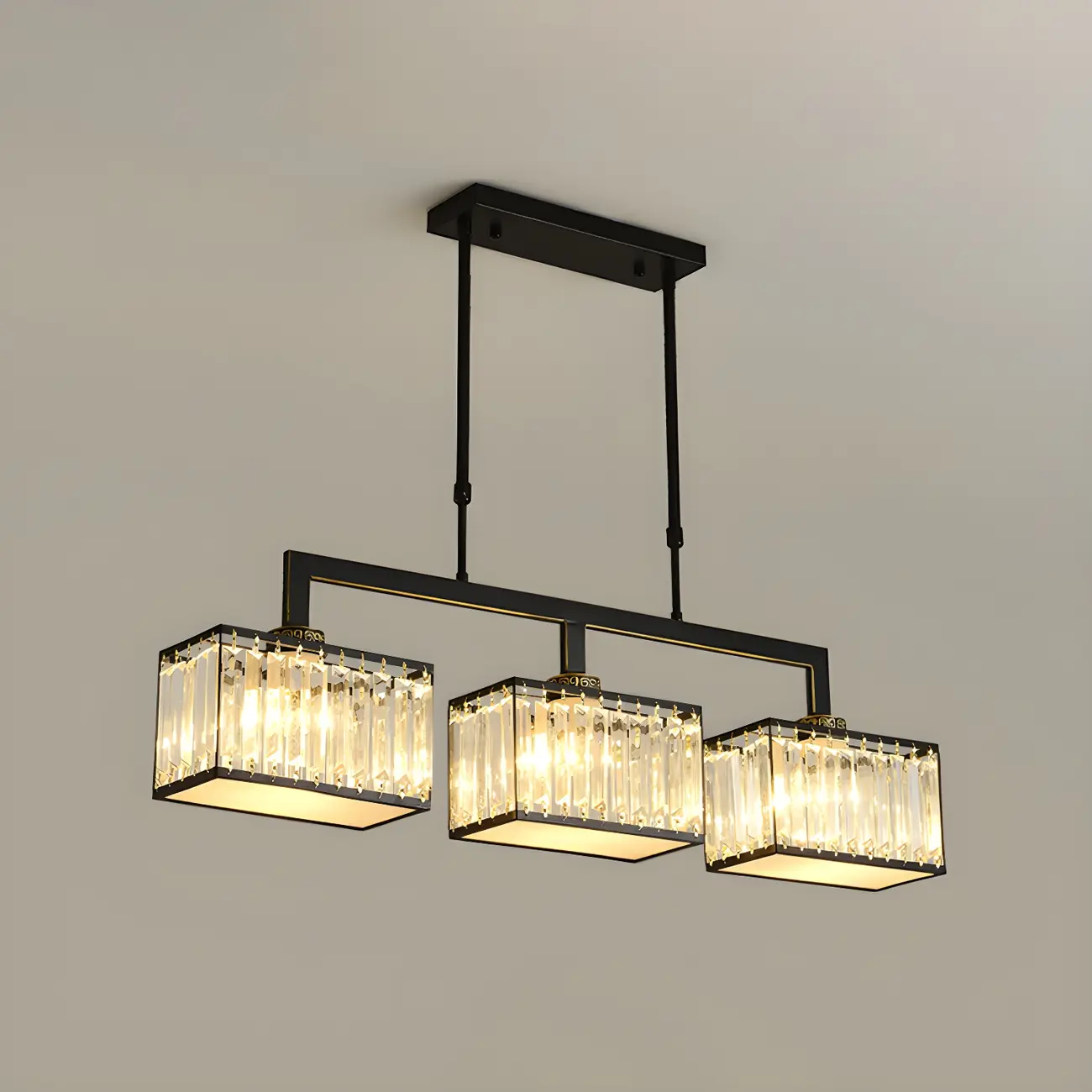 Kitchens Modern Crystal Gold Island Pendant Light