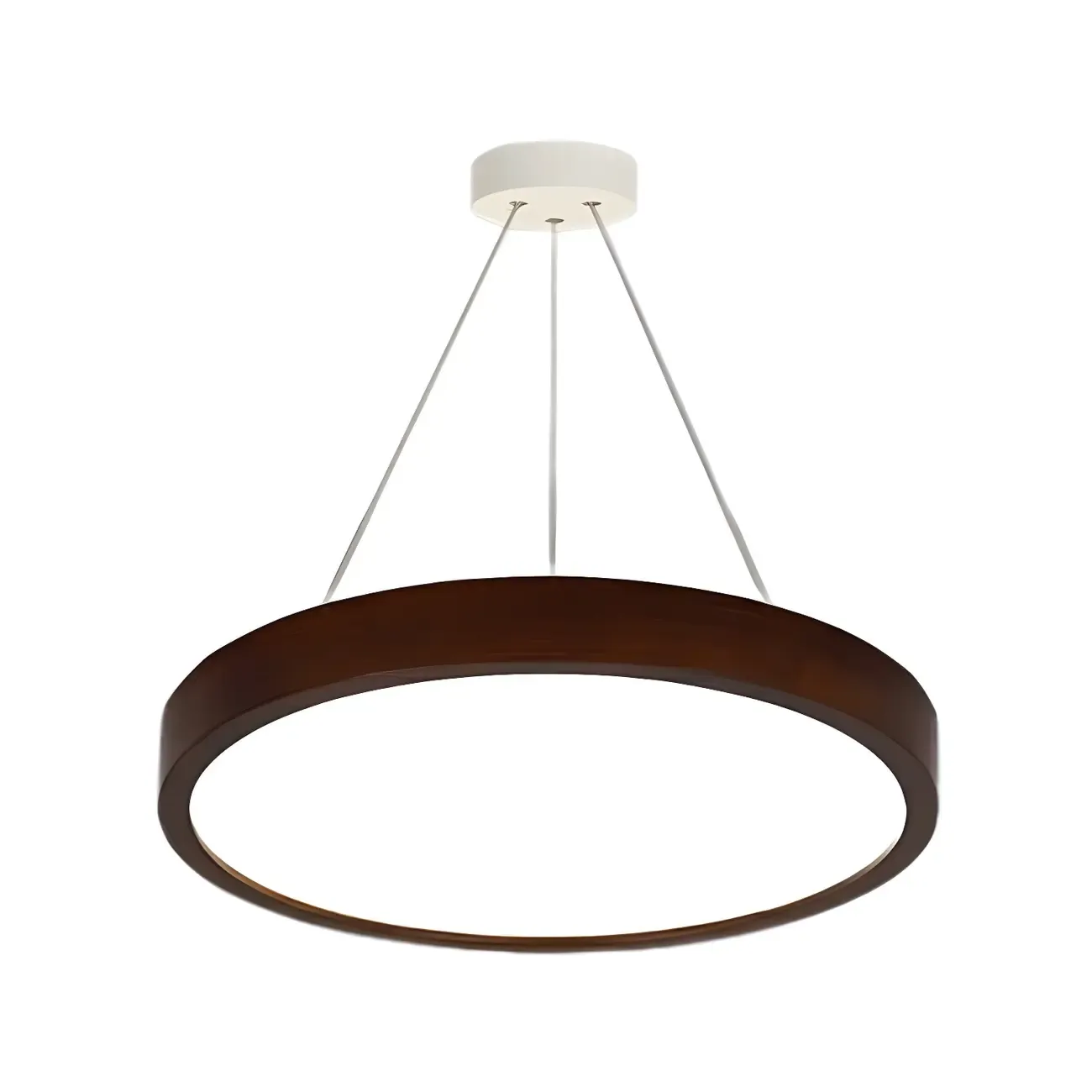 Modern Dimmable LED Brown Cylinder Wood Chandelier