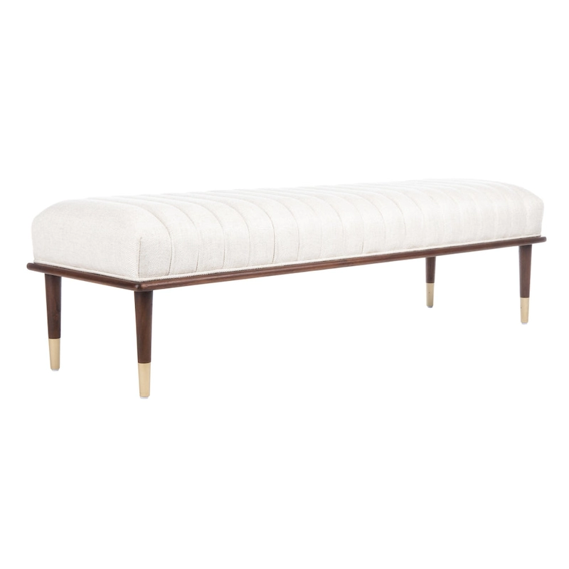 SAFAVIEH Couture Felicienne Mid-Century Bench - 63 W x 20 D x 18 H - 63Wx20Dx18H