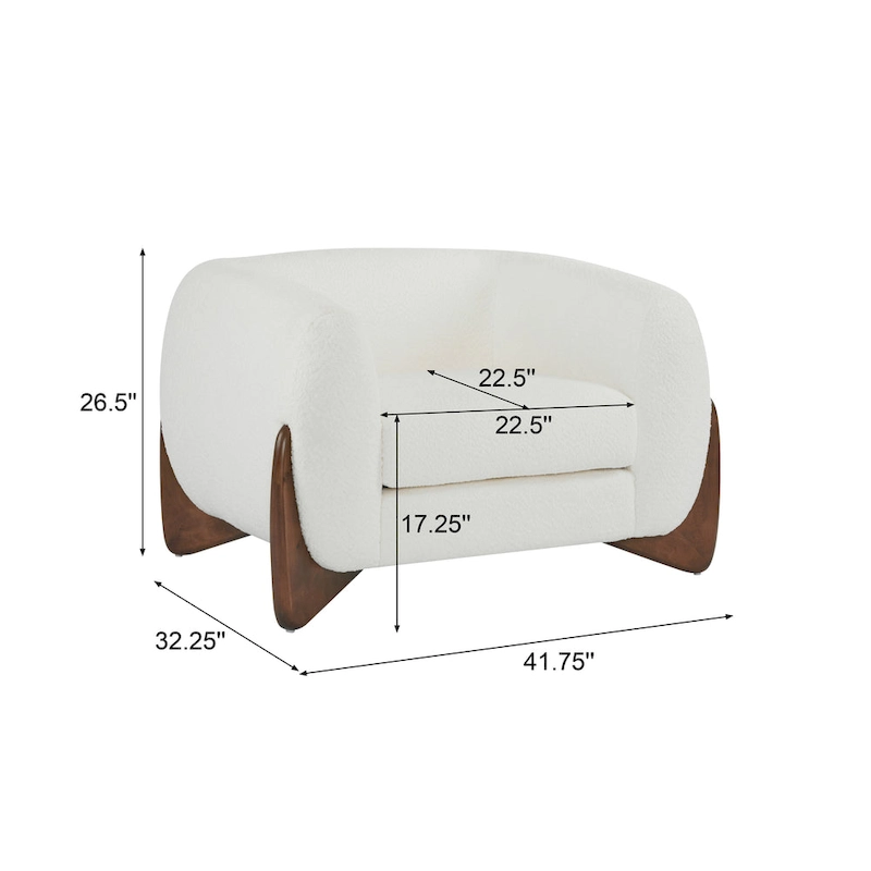 Tina Modern Upholstered Boucle Arm Club Chair by Christopher Knight Home