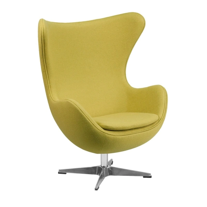 Mid-Century Modern Wool Fabric Tilt Swivel Lounge Chair