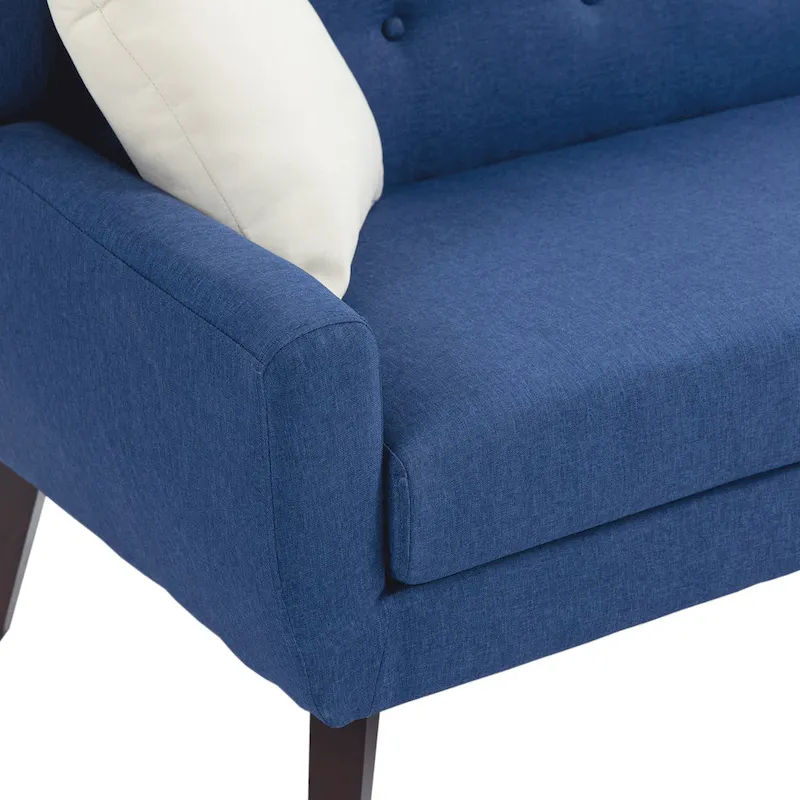 3-Piece Tufted Linen Loveseat & Armchair Set, Beige/Grey/Yellow/Blue/White/Light Blue, Seats 3+