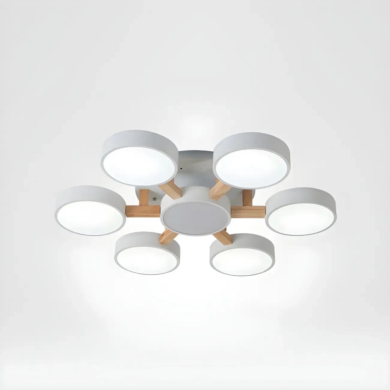 Green Drum Shade Semi Flush Ceiling Light 3-Gear Dimming