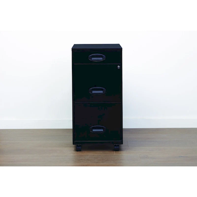Space Solutions Black 3-drawer Mobile File Cabinet