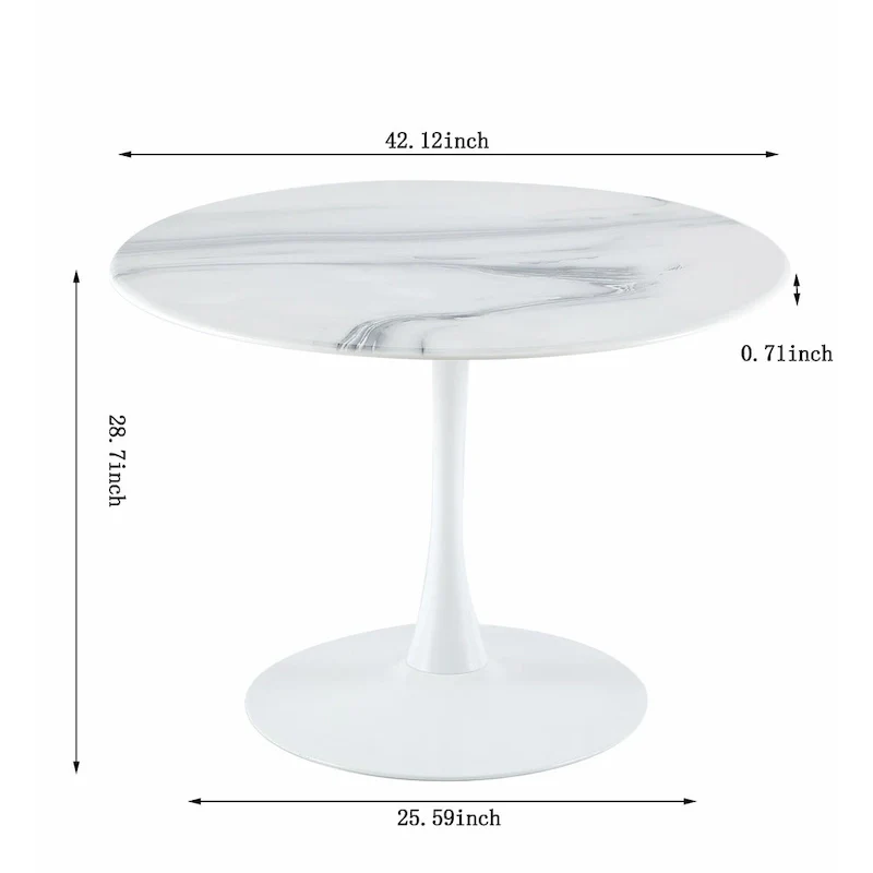 Round Tulip Table with MDF Top, Pedestal Design