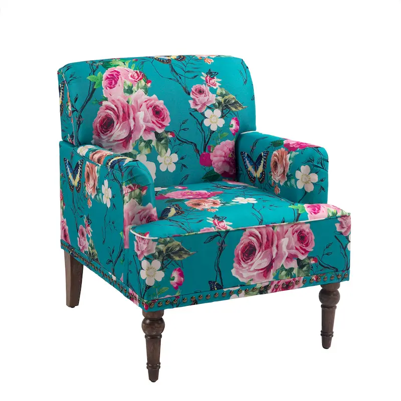 Traditional Upholstered Stripe Accent Chair Modern Armchair