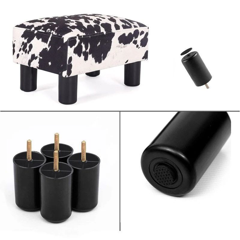 Adeco Faux Leather Ottoman Foot Rest Stool Square Padded Seat Ottoman