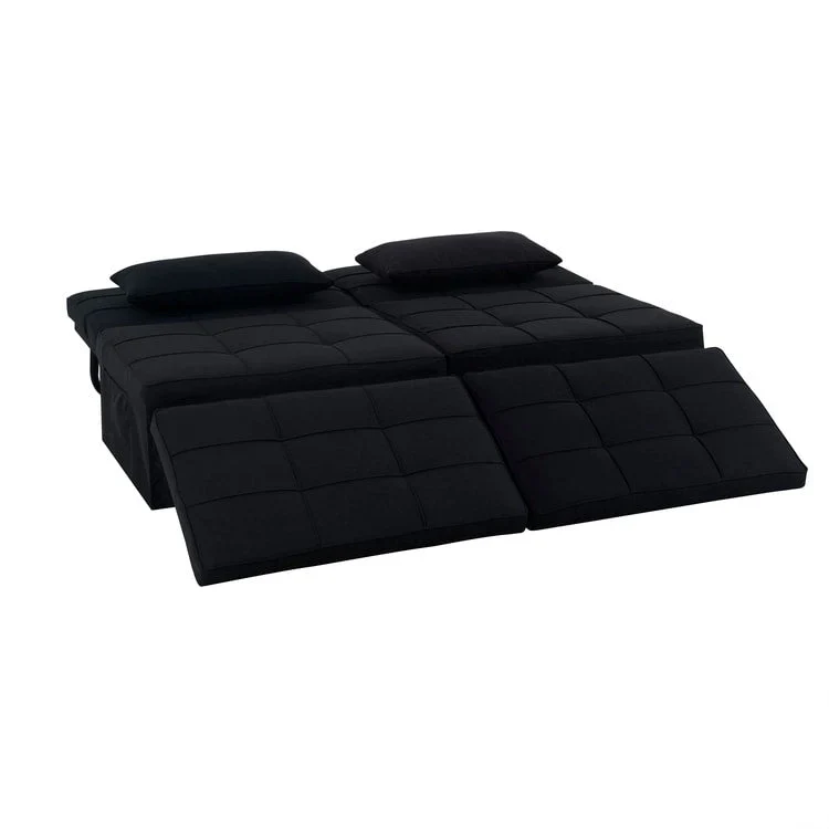 Sleeper Chair Bed, 4 In 1 Multi-Function Convertible Ottoman Bed, Breathable Linen Bed Chair, Convertible Sofa Bed